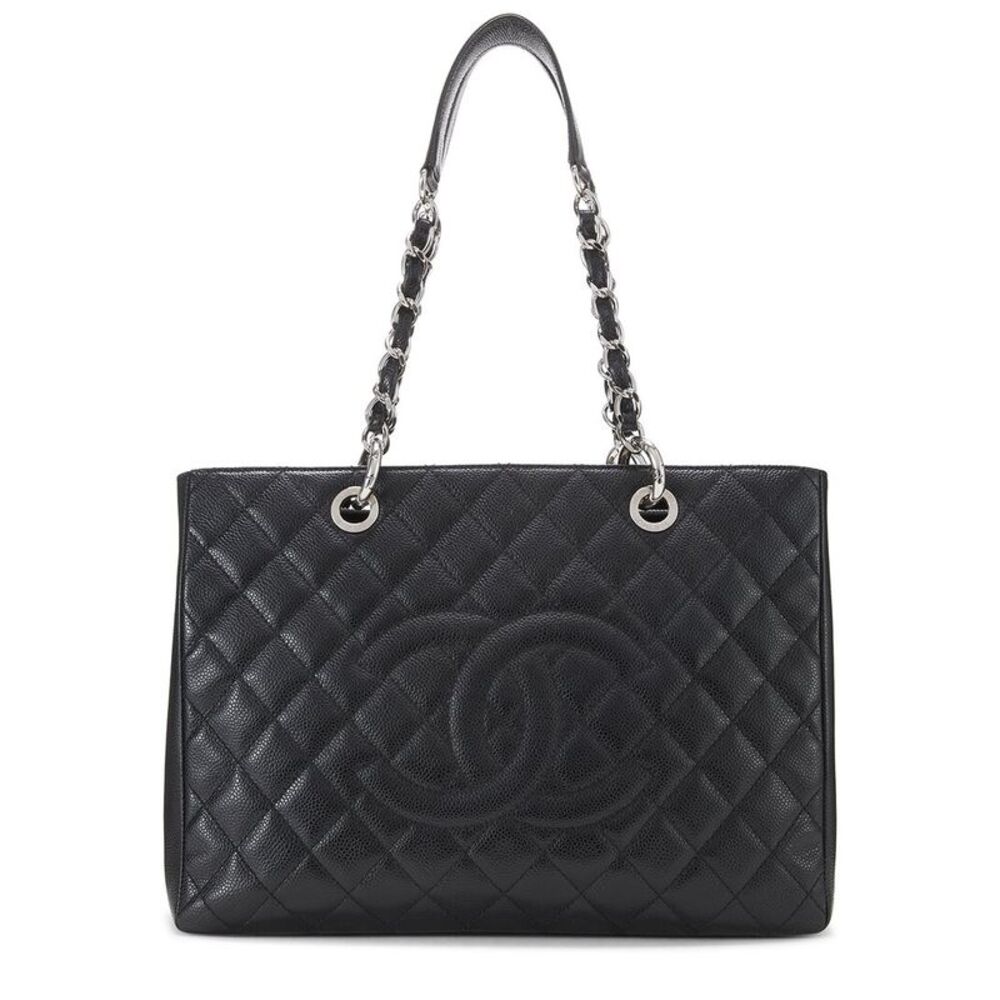 Chanel Black Caviar Leather Grand Shopping Tote (Gst) (Authentic Pre-Loved)